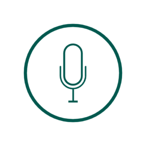 Icon, dark green, microphone
