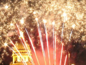 Image of fireworks at the IL capitol